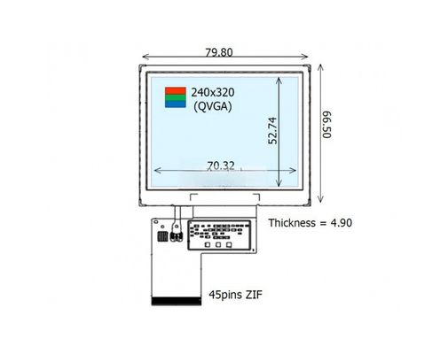 Φορητό τερματικό COM35H3P58ULC, οθόνη LCD 3,5 ιντσών 320*240 με οθόνη αφής
